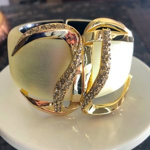 Alexis Bittar Lucite Bangle with Crystals